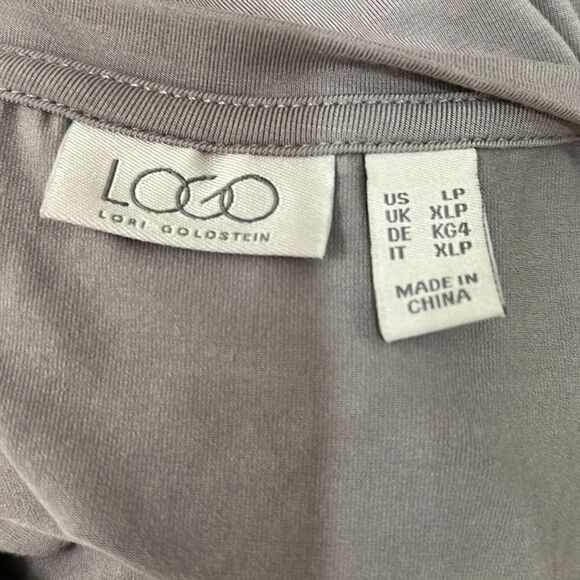 Logo Lori Goldstein Woman’s Dress Size LP STACEY Gray Sleeveless 2 Pockets Midi - Picture 8 of 10